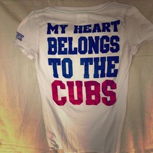 Victoria’s Secret PINK white Cubs Fan Shirt